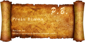 Preis Bianka névjegykártya